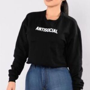 Black 'Antisocial' Sweatshirt size small
